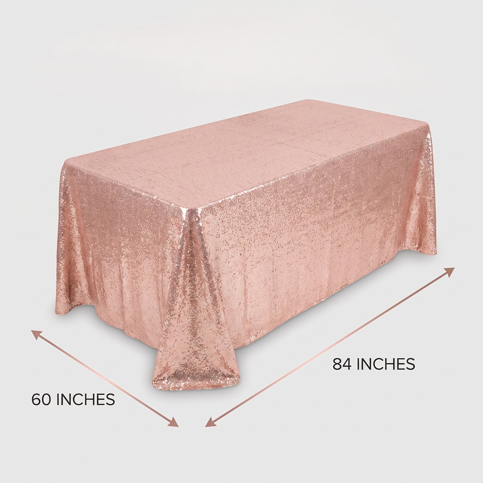 Elegant Rose Gold Fabric Table Cover - 60x84 Inch