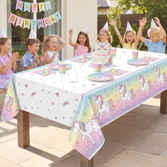 Enchanted Unicorn Plastic Table Cover - 54" x 96"