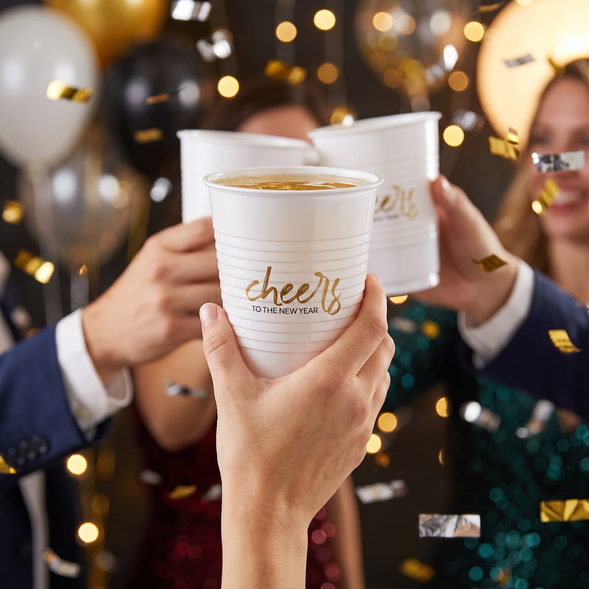 "Cheers To The New Year" 16oz Plastic Tumblers - 25 Pack