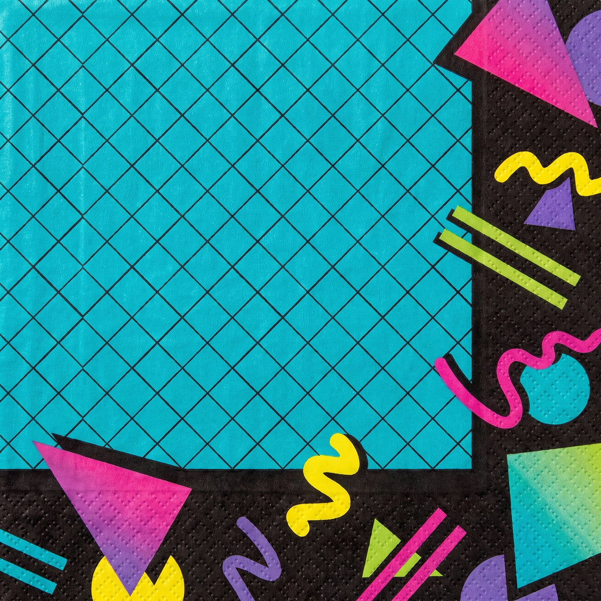 Retro 80s/90s Geometric Luncheon Napkins - 6.5 In. X 6.5 In.