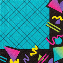 Retro 80s/90s Geometric Luncheon Napkins - 6.5 In. X 6.5 In.