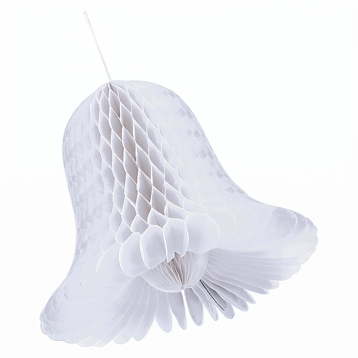 Elegant Honeycomb Wedding Bell Decorations, White, 9-Inch, Set of 2