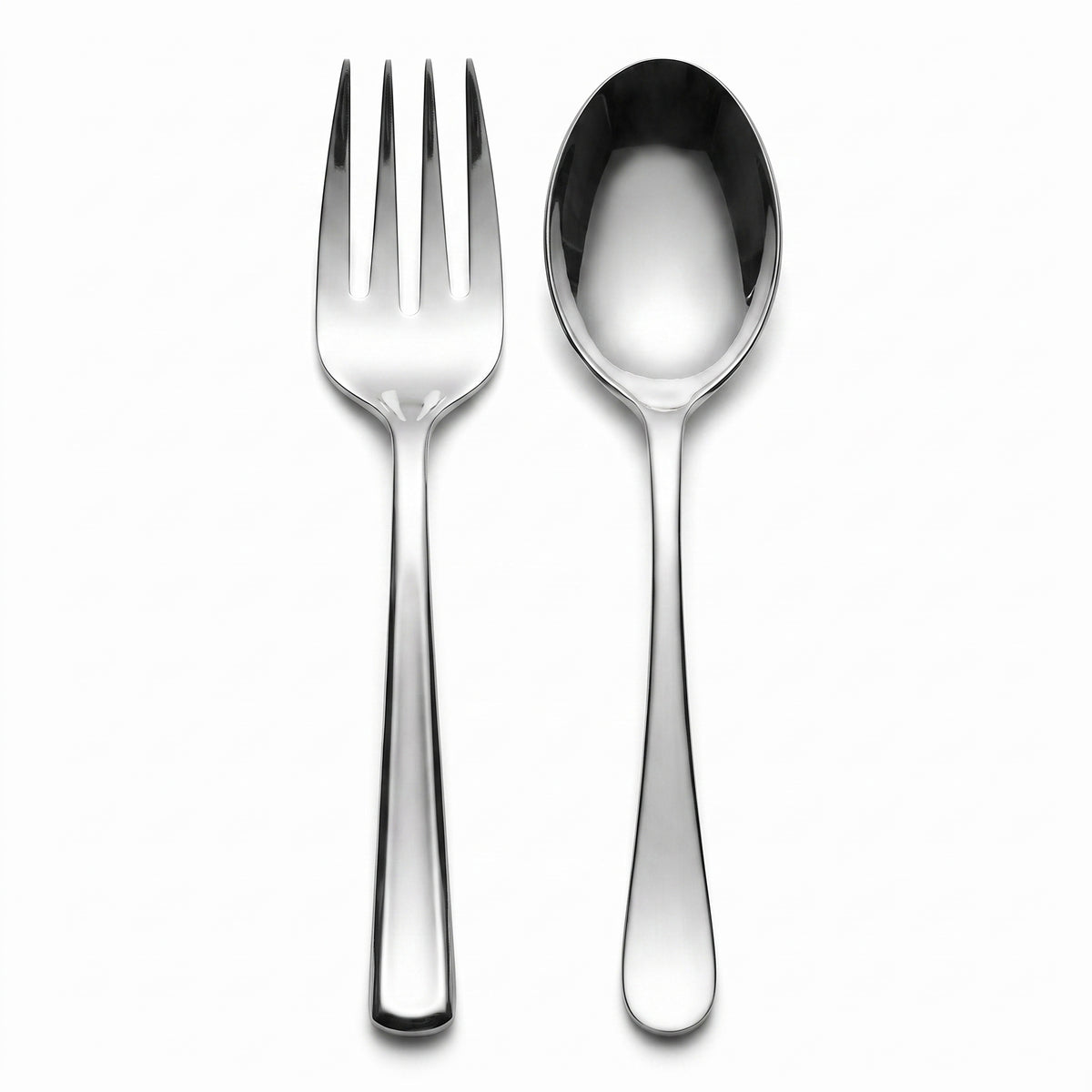 Elegant Silver Serving Spoon and Fork Set - 13 In. | 4 Count