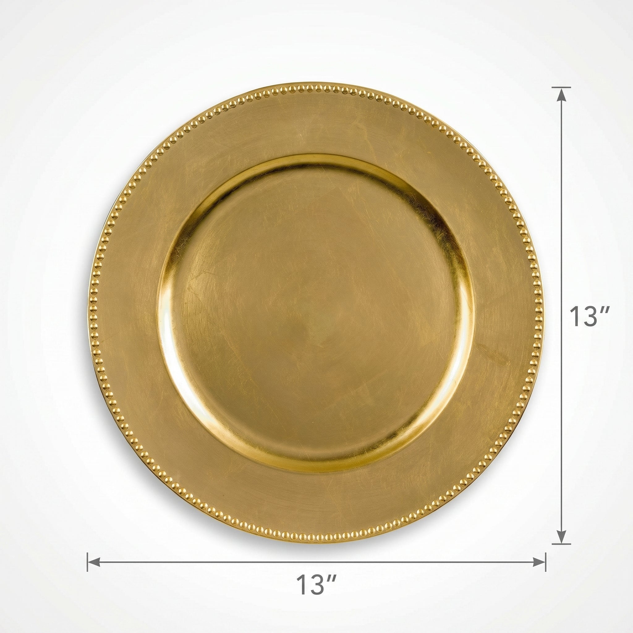 Gold Premium Plastic Charger Plates, 13-Inch, Set of 4