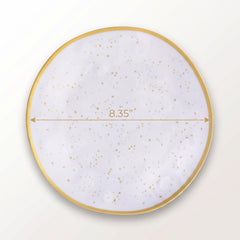 Elegant Gold-Trimmed Melamine Plate - 8.35"