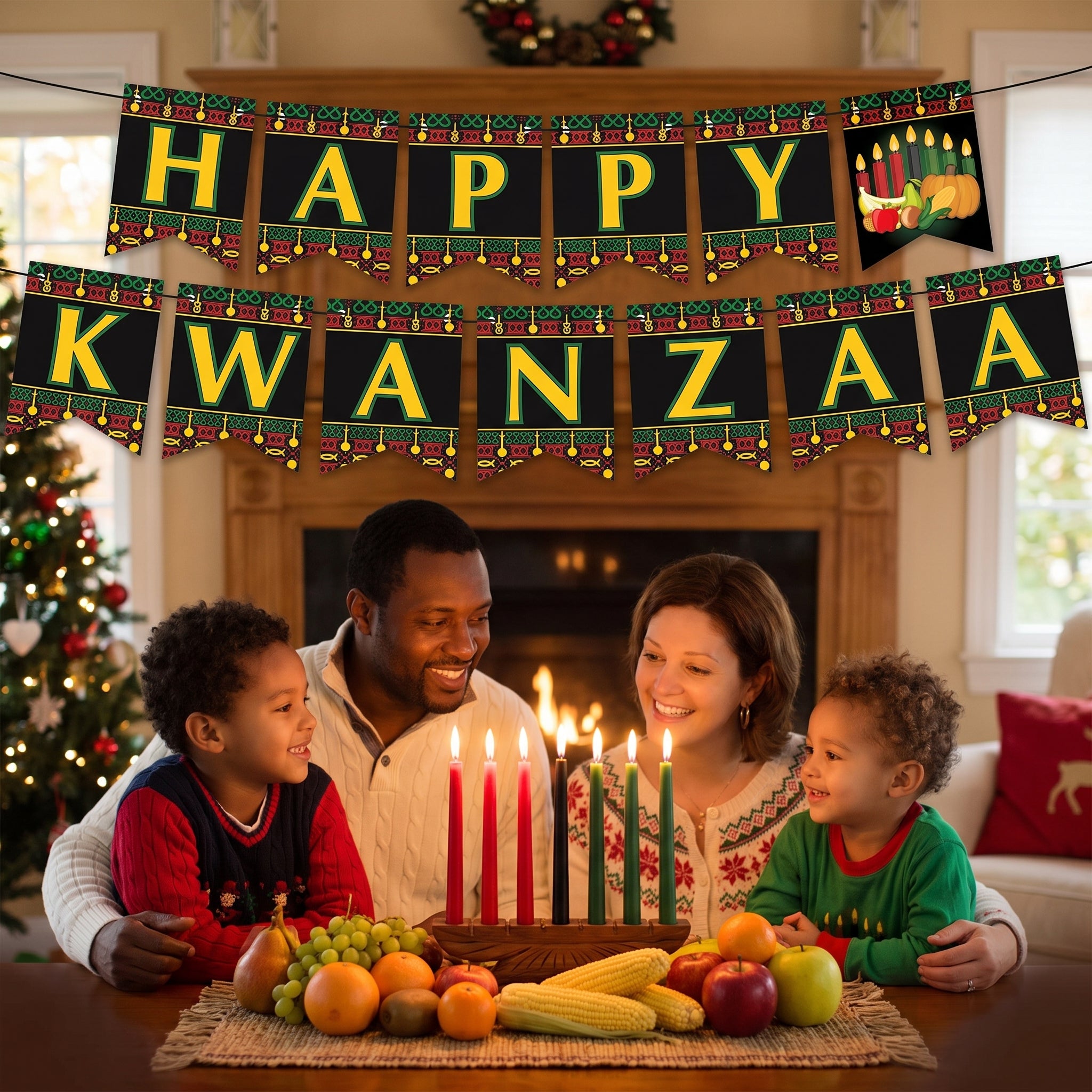 Festive 6x7FT Happy Kwanzaa Celebration Banner