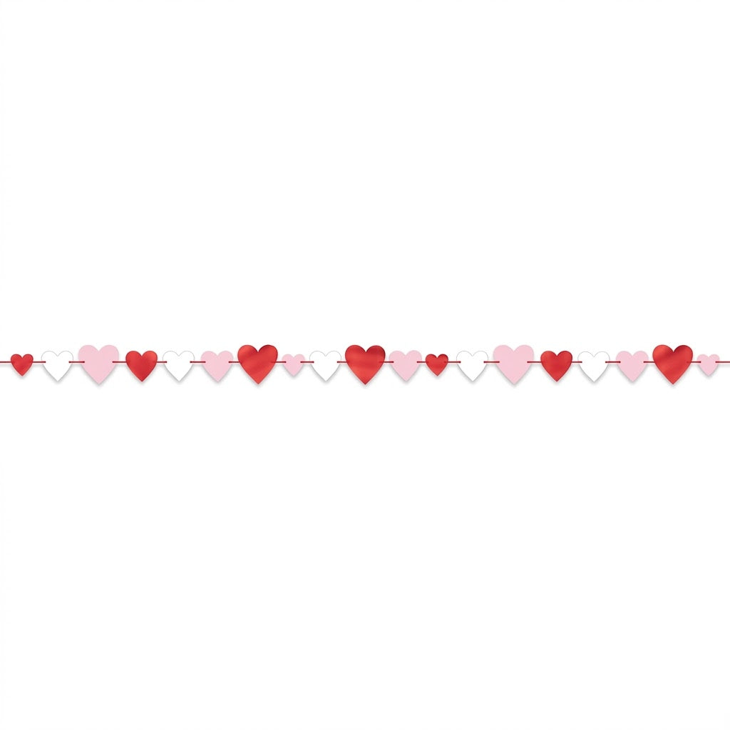 Valentine's Day Heart Garland Decoration, 12-ft