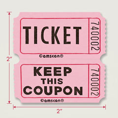 Pink Double Roll Raffle Tickets - 2000 Pack