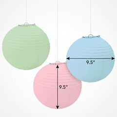 Pastel Round Paper Lanterns - Set of 3