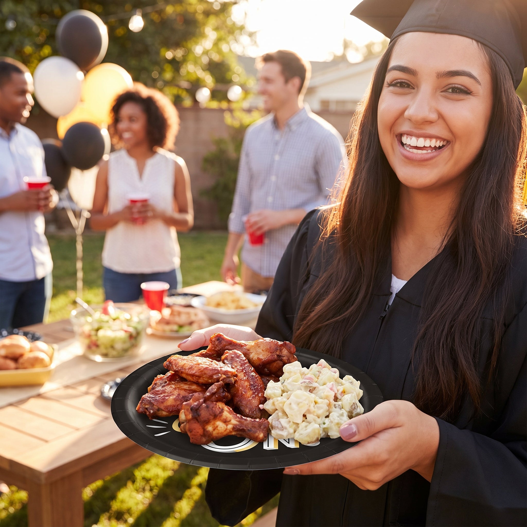 Shine On Graduation Paper Plates - 6.75" Round