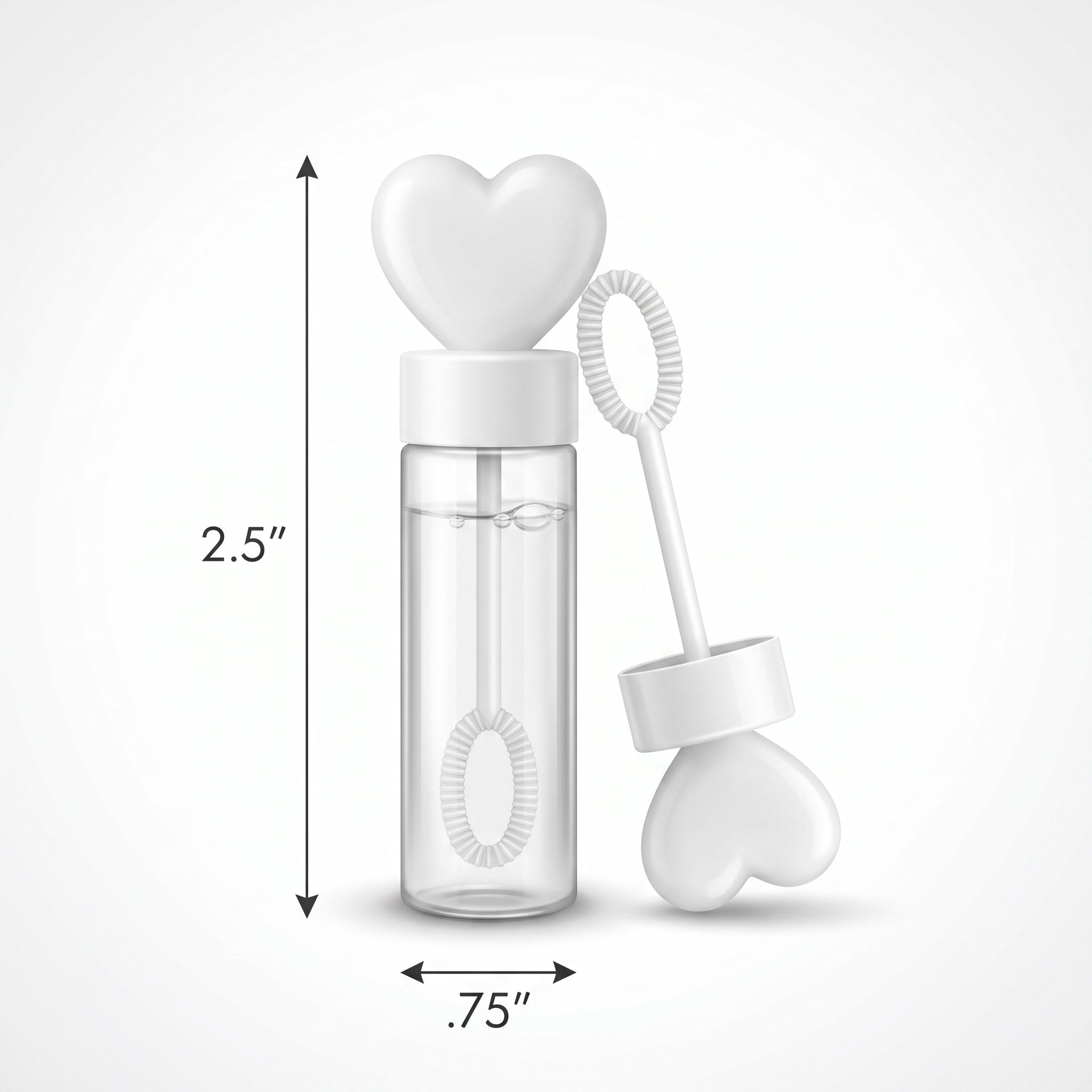 Heart-Shaped Wedding Bubble Favors - 36 Pack