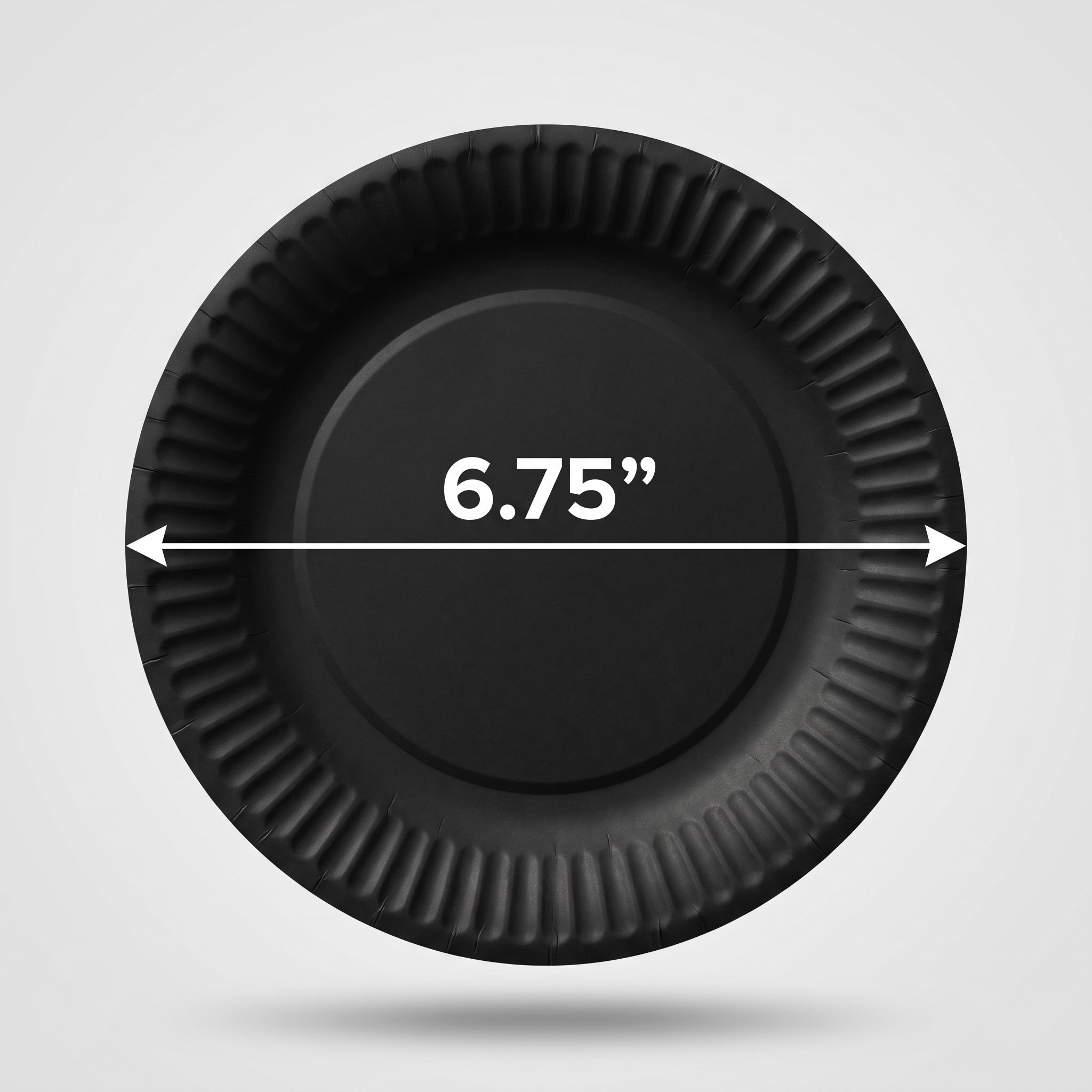 Elegant Black 6.75" Round Paper Plates - 16 Count