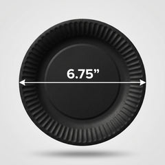 Elegant Black 6.75" Round Paper Plates - 16 Count