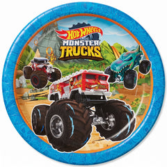 Hot Wheels Monster Trucks 9" Round Paper Plates