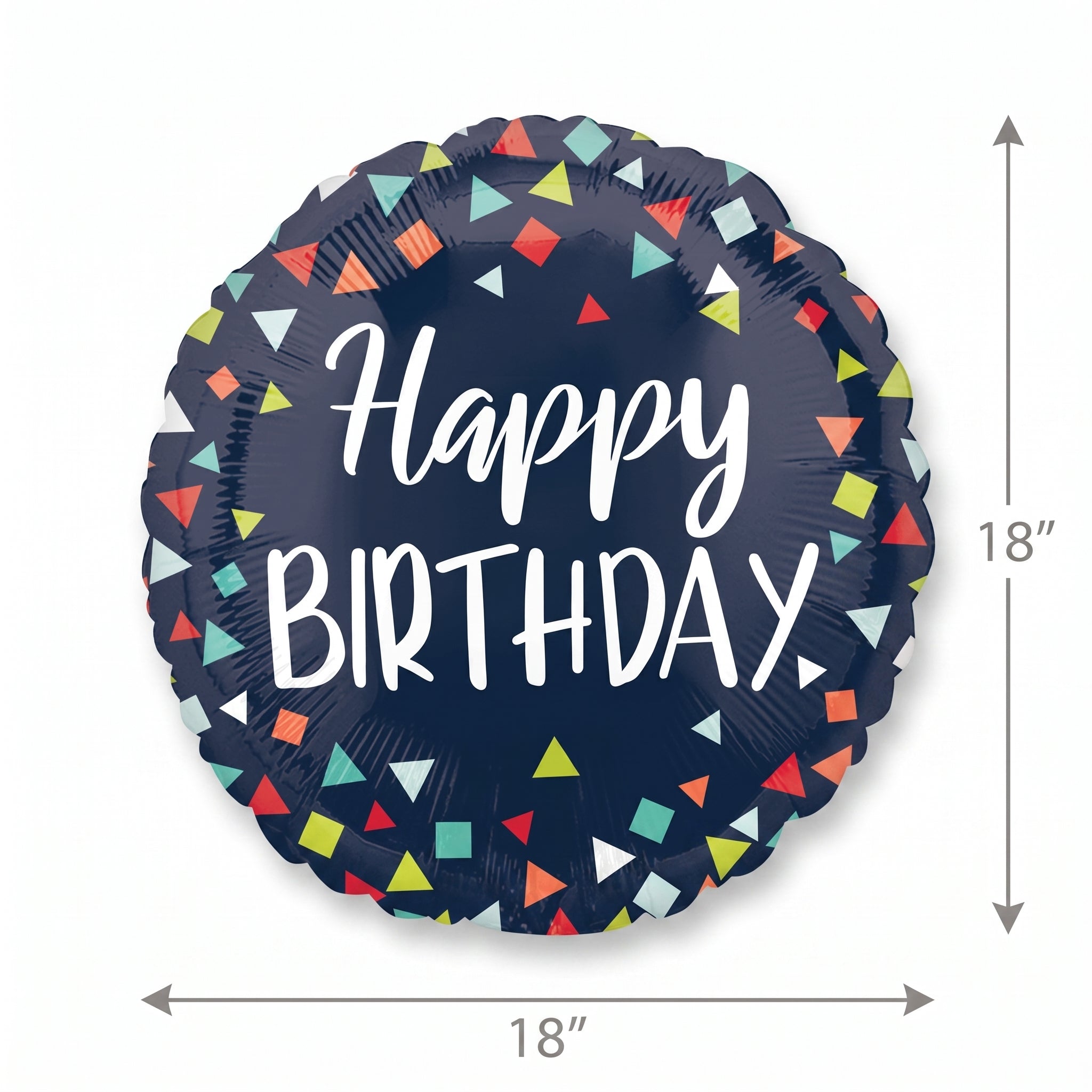 Colorful Confetti Happy Birthday Mylar Balloon - 18 Inch
