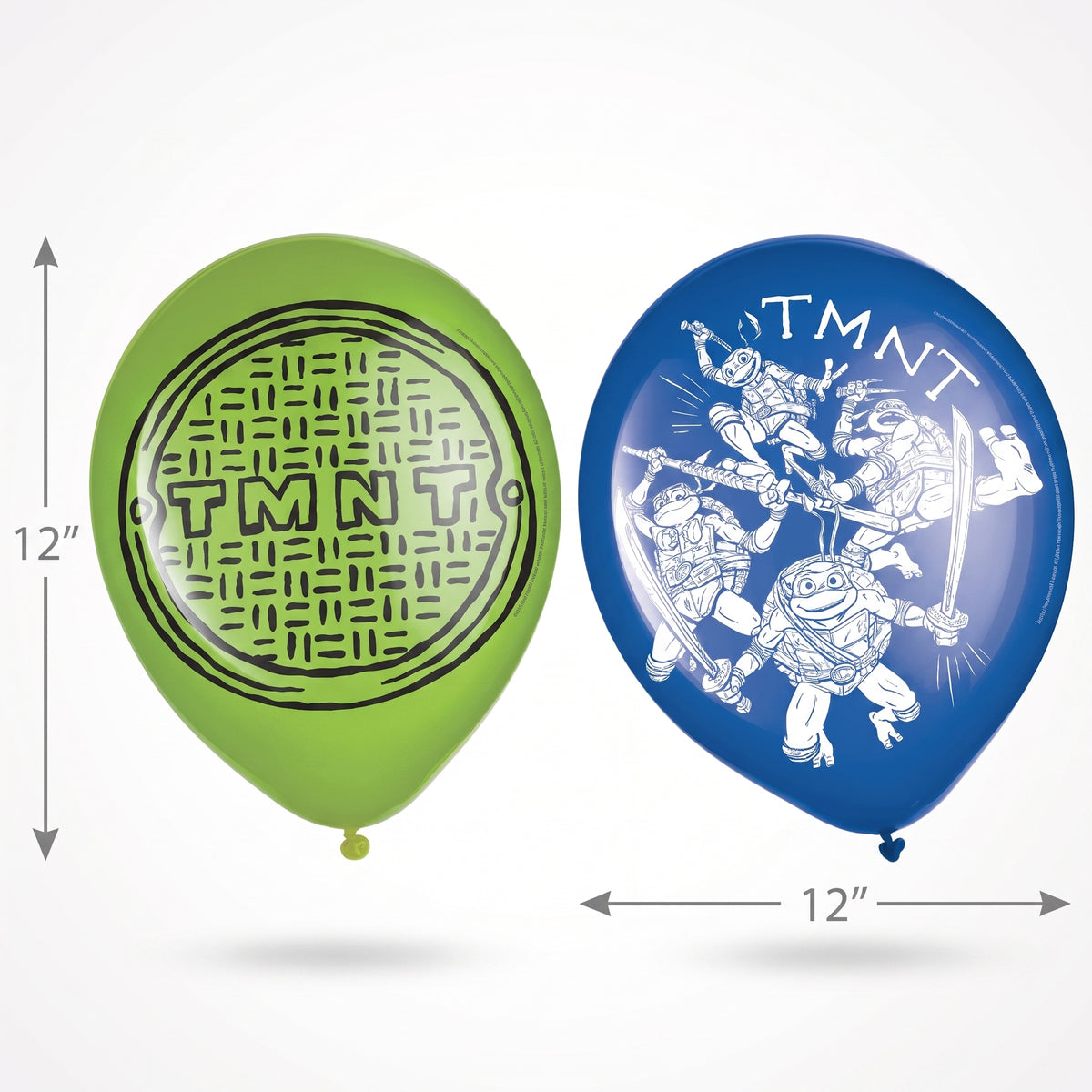 Teenage Mutant Ninja Turtles (TMNT) Latex Balloons - 12" Blue & Green, 6-Pack
