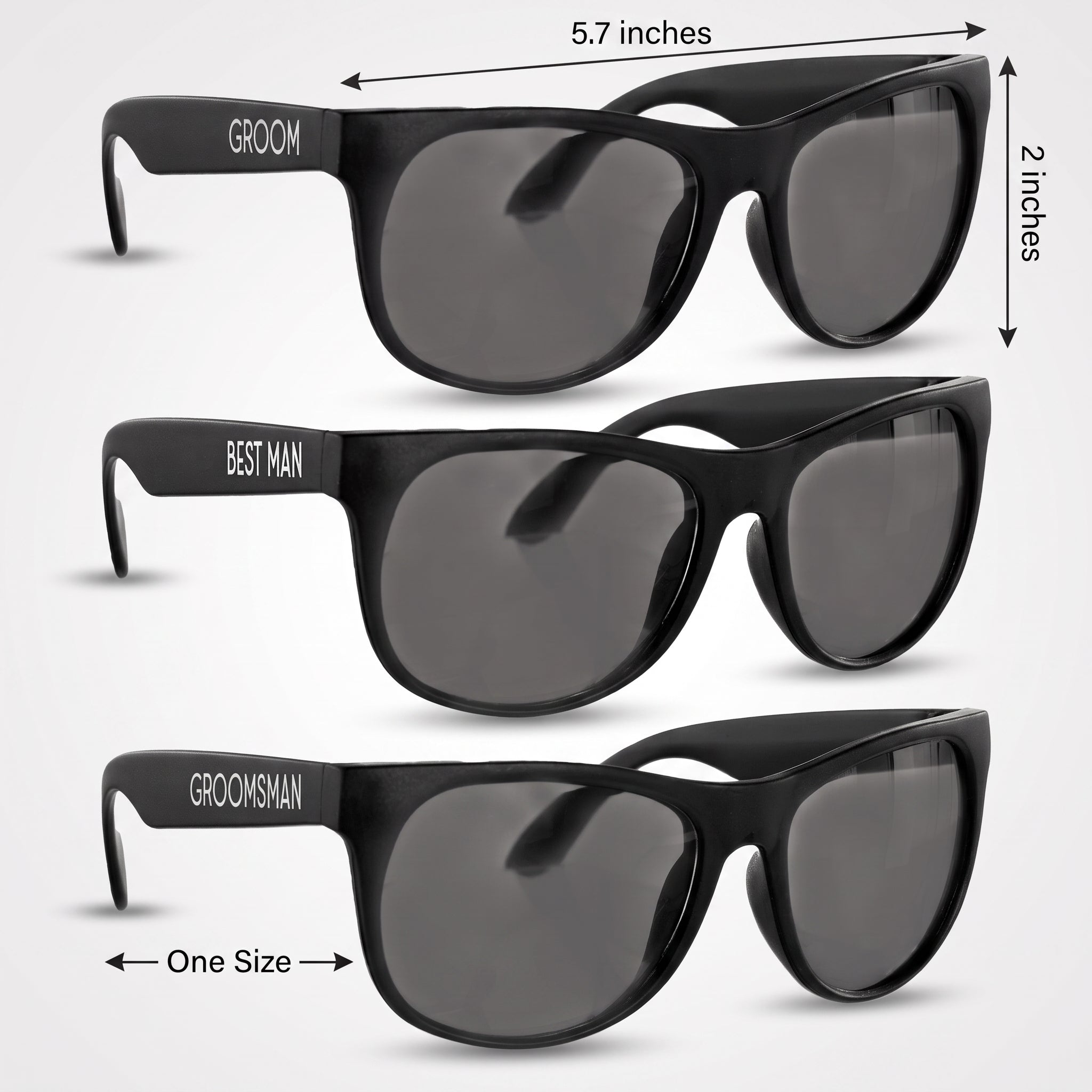 Groom & Crew Party Sunglasses Set, Black, 6-Pack