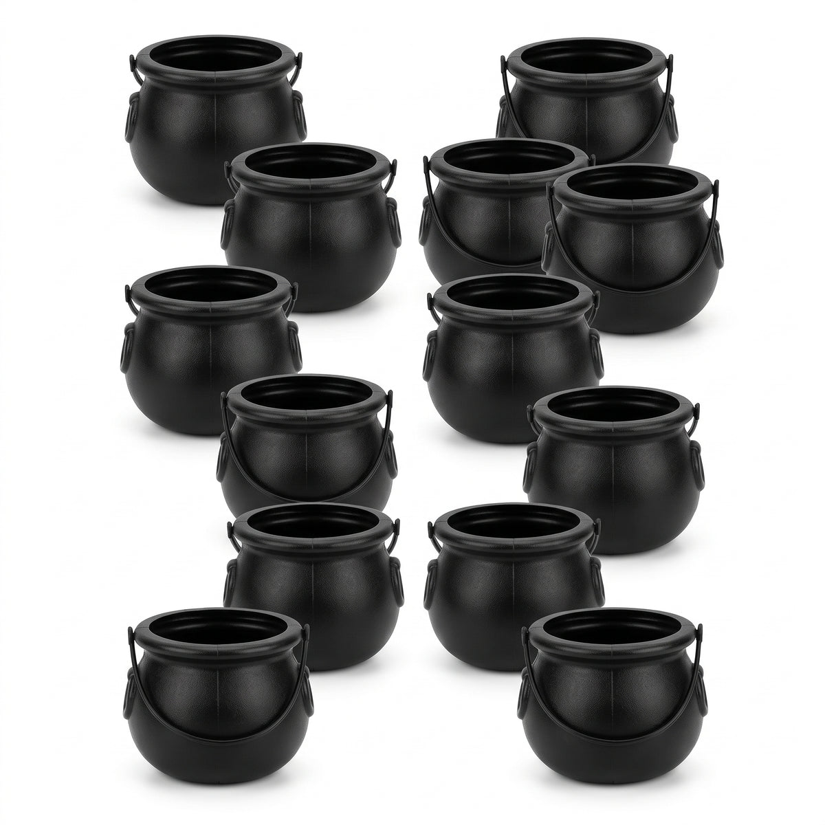 Black Halloween Candy Cauldrons - 12 Pack