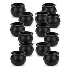 Black Halloween Candy Cauldrons - 12 Pack