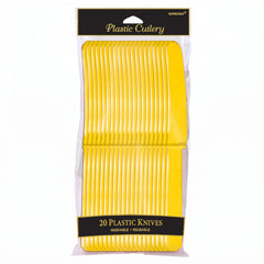 Yellow Plastic Knives - 7.5 In. | 20 Count