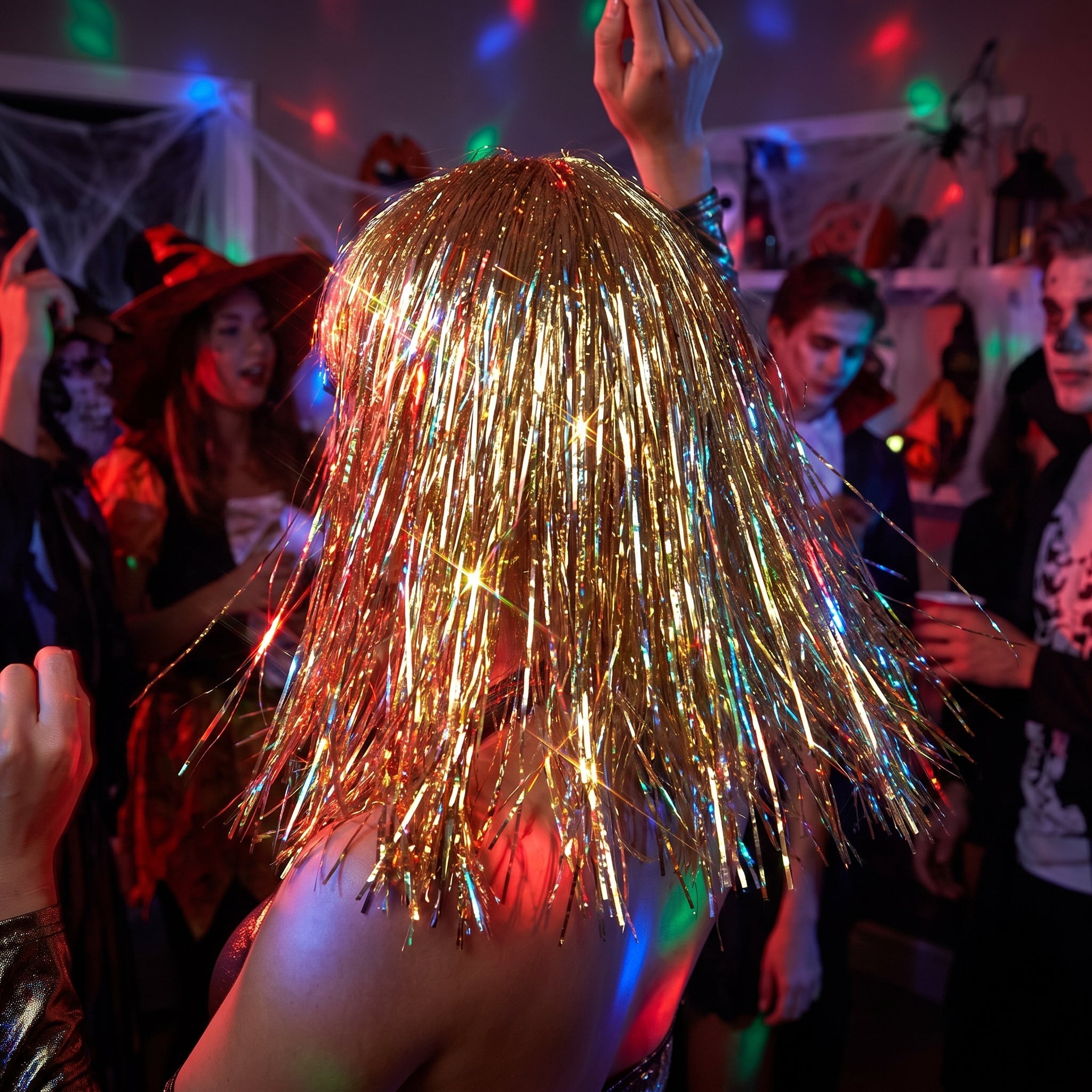 Glamorous Gold Long Bob Wig - Costume Accessory