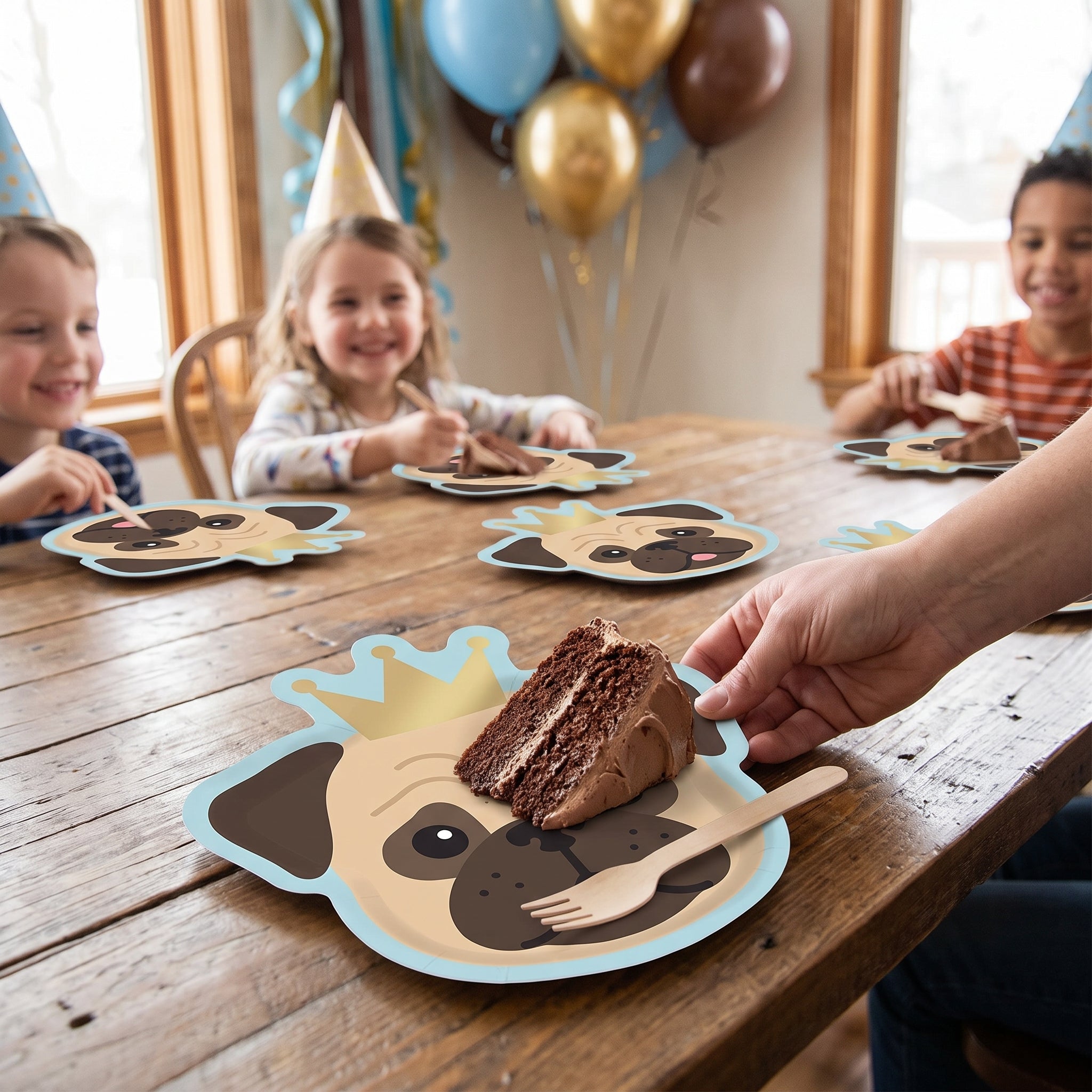 Adorable Puppy Party 7" Shaped Paper Plates