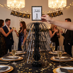 Black Metallic Spray Centerpiece - 28 In.