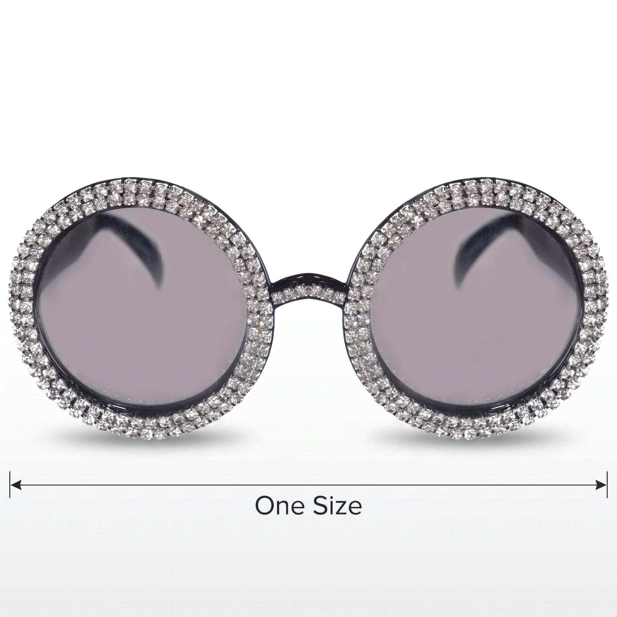 1970s Oversized Crystal Circle Sunglasses