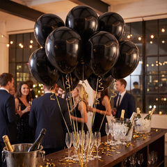 Bulk Black Latex Balloons - 12 Inch | 100 Count
