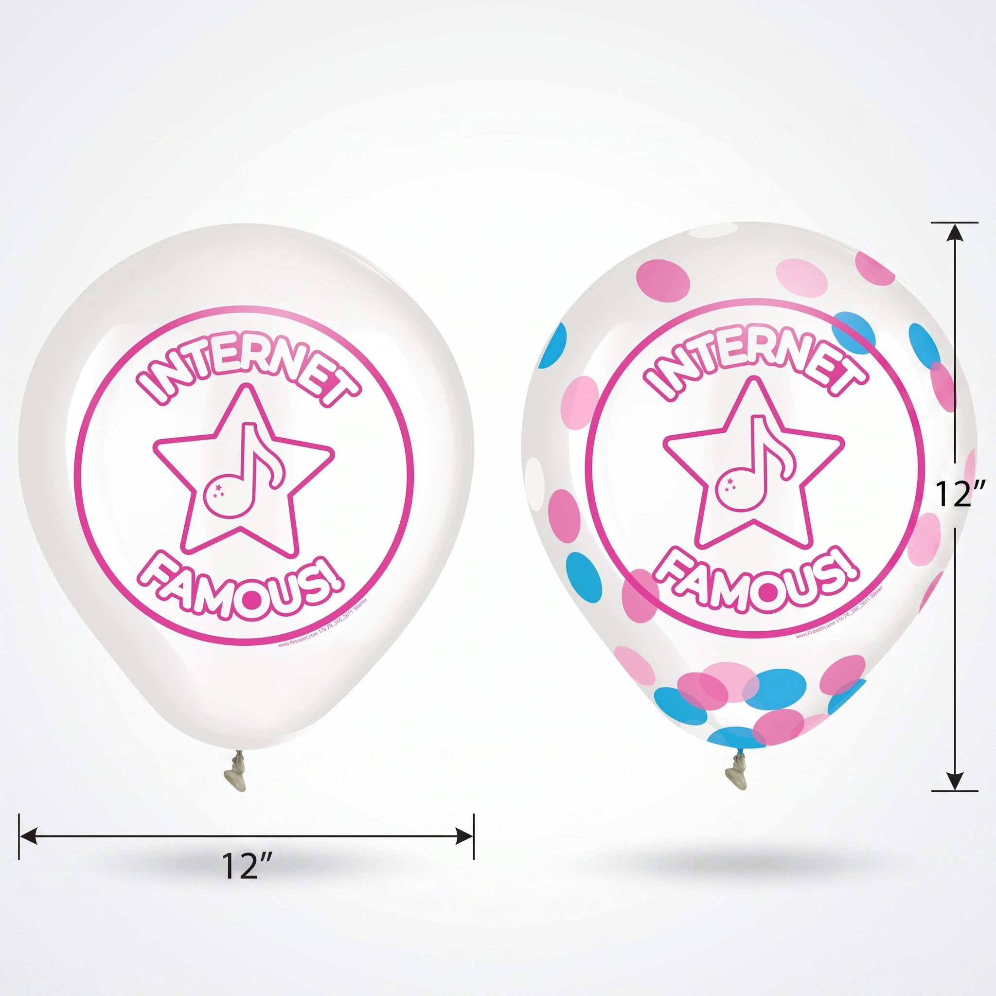 Internet Famous Confetti Latex Balloons - 12" Party Decor, 2-Pack