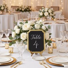 Gold Glitter Chalkboard Easel Sign Decoration for Weddings