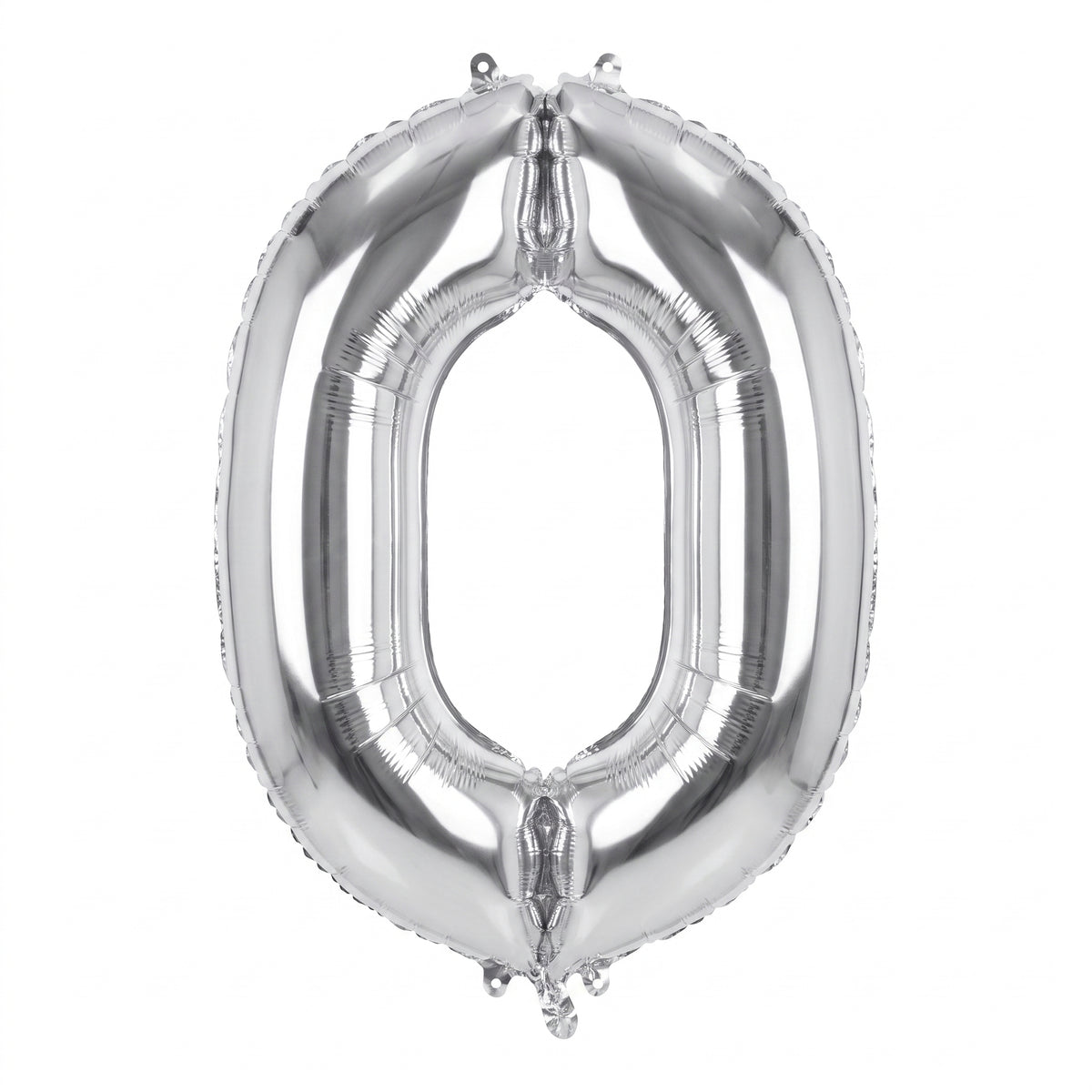 Silver Foil Number 0 Balloon