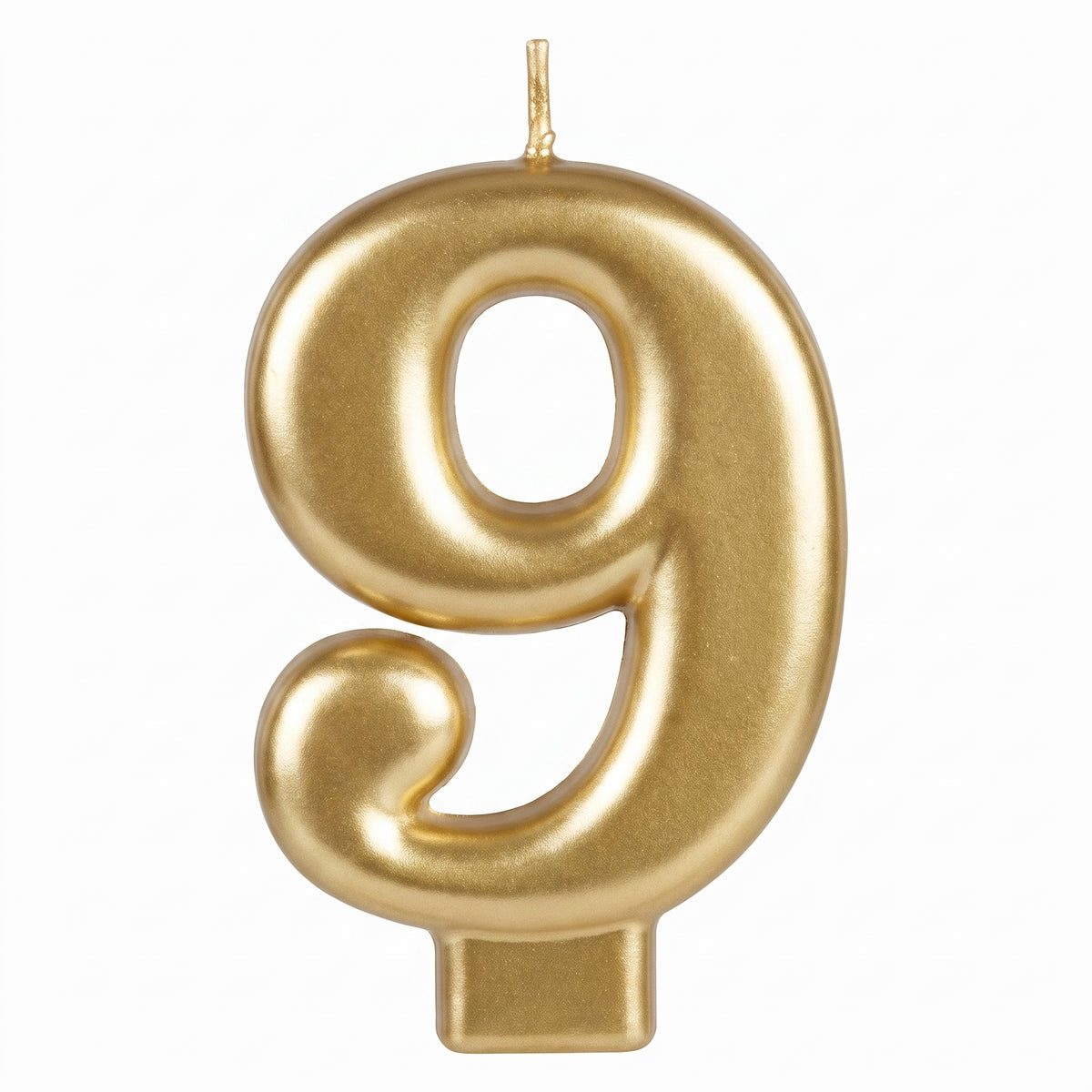 Metallic Gold Number 9 Candle