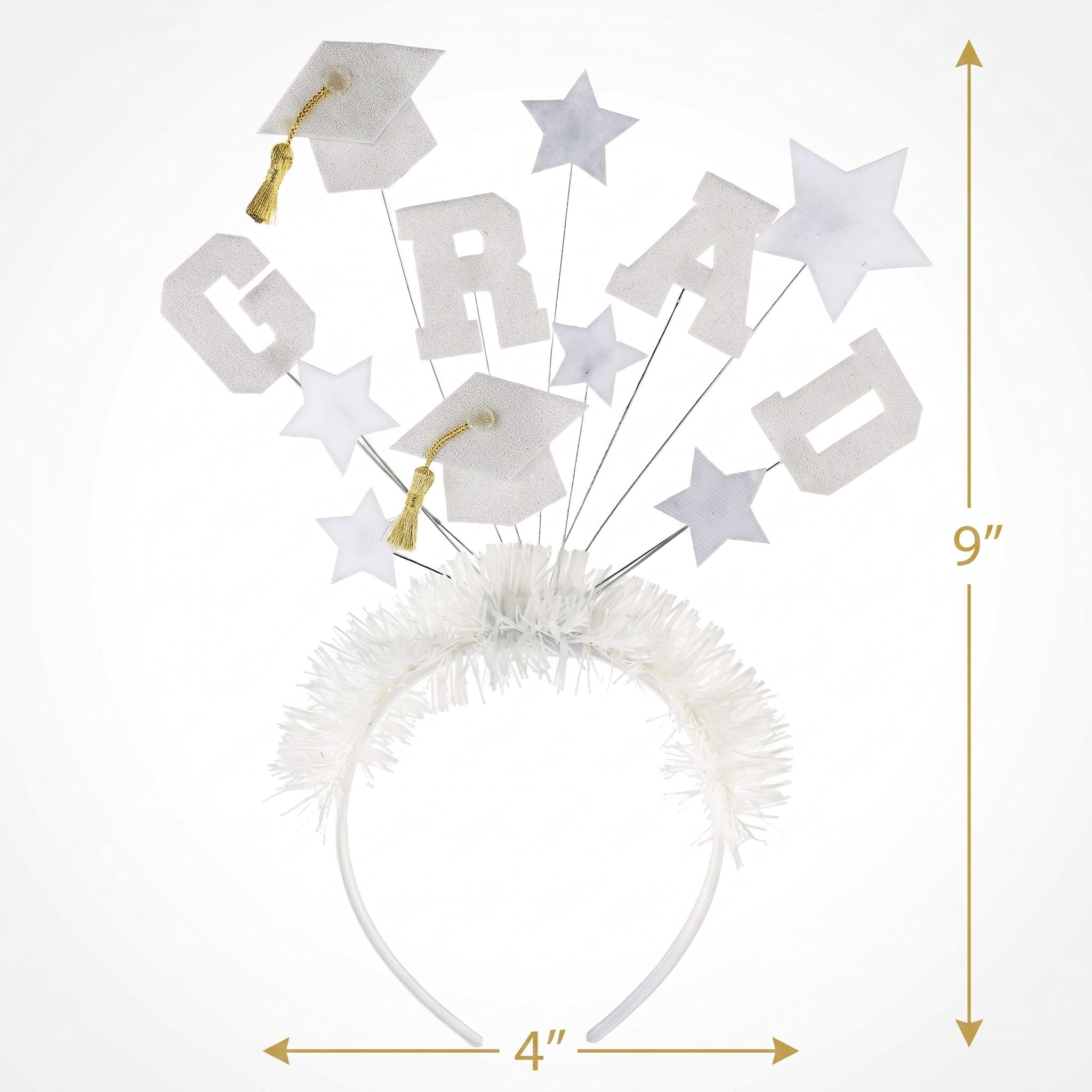 Sparkling GRAD Graduation Headband - White