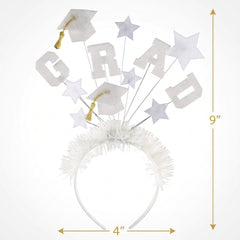 Sparkling GRAD Graduation Headband - White