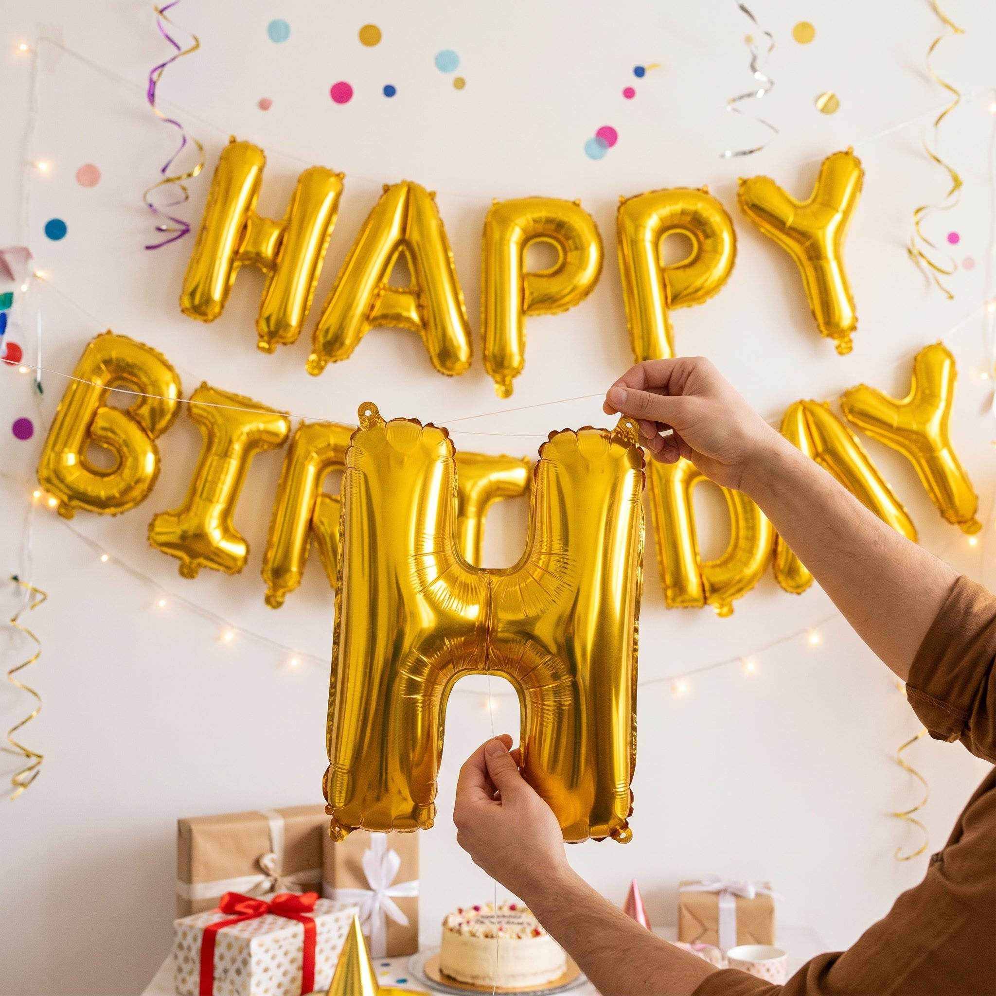 Gold Foil Air-Filled Balloon Letter "H"