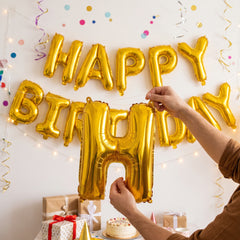 Gold Foil Air-Filled Balloon Letter "H"