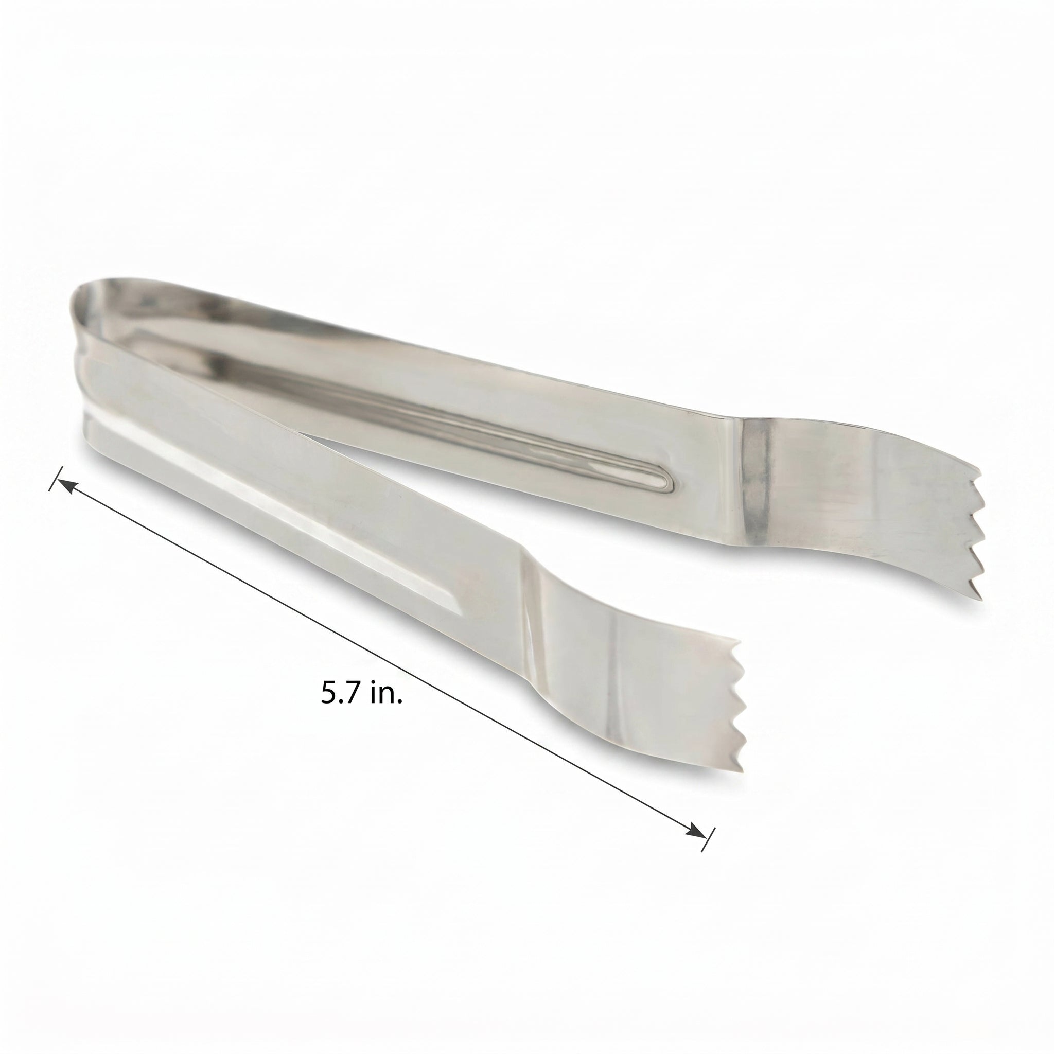 Silver Stainless Steel Serving Tongs - 5.7 Inch