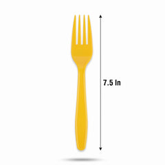 Yellow Plastic Forks - 7.5 In. | 20 Count