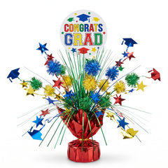 Graduation Multi-Colored Tinsel Burst Centerpiece
