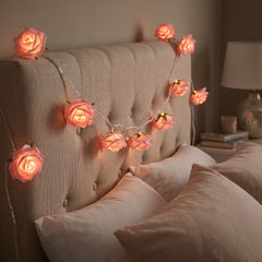 Mint to Be Pink Rose LED String Lights - 5.5 ft, 10 Lights for Romantic Decor