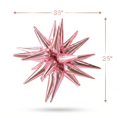 Elegant Rose Gold Starburst Balloon Clusters