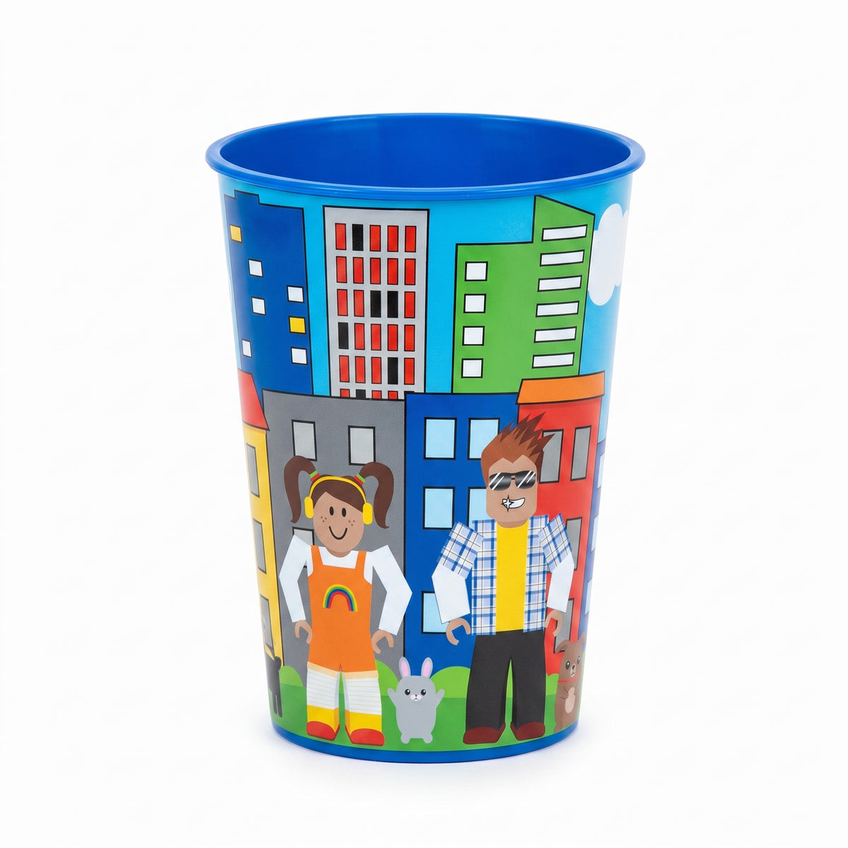 Party Town Reusable Favor Cup, 16 oz - Colorful City Design