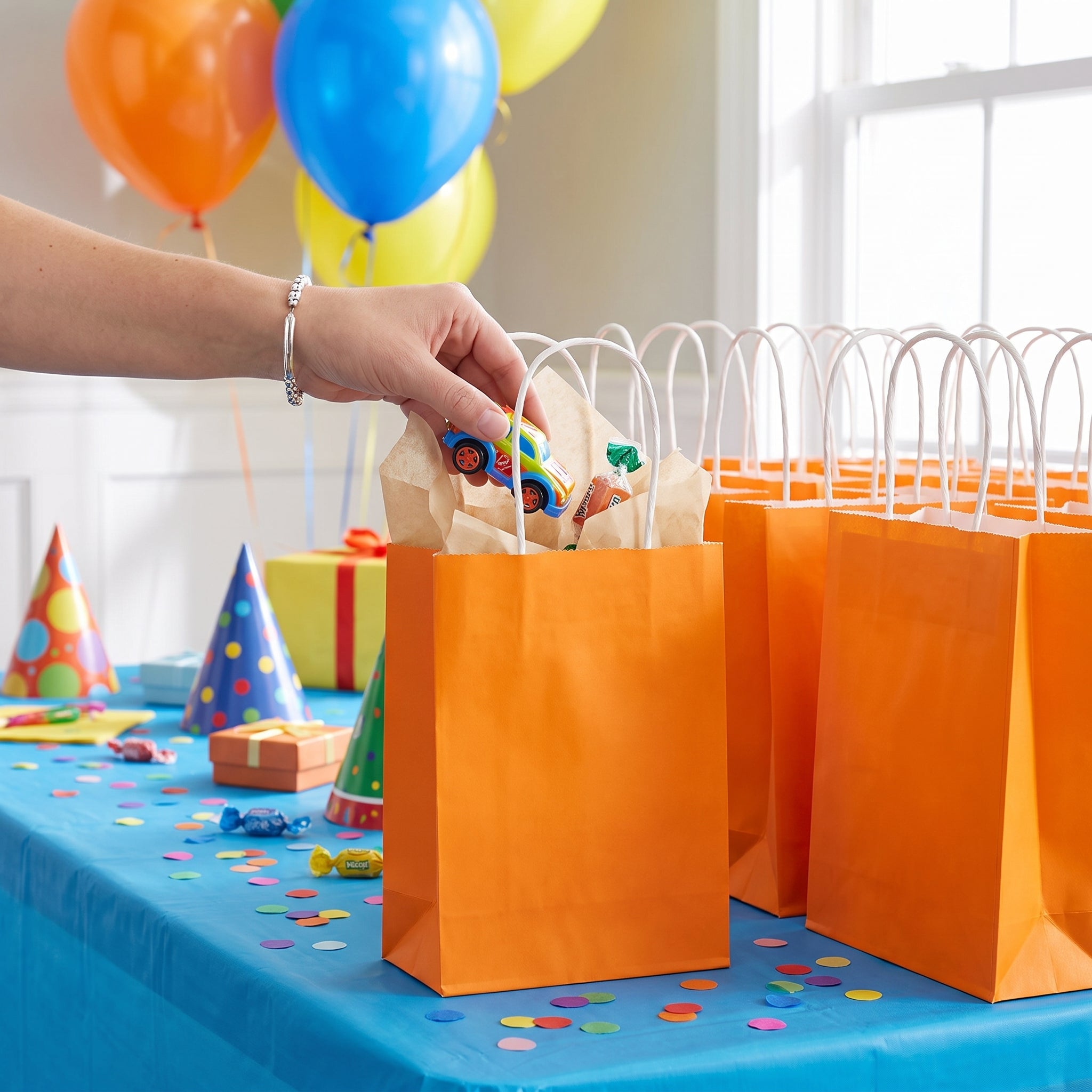 Small Orange Kraft Gift Bag