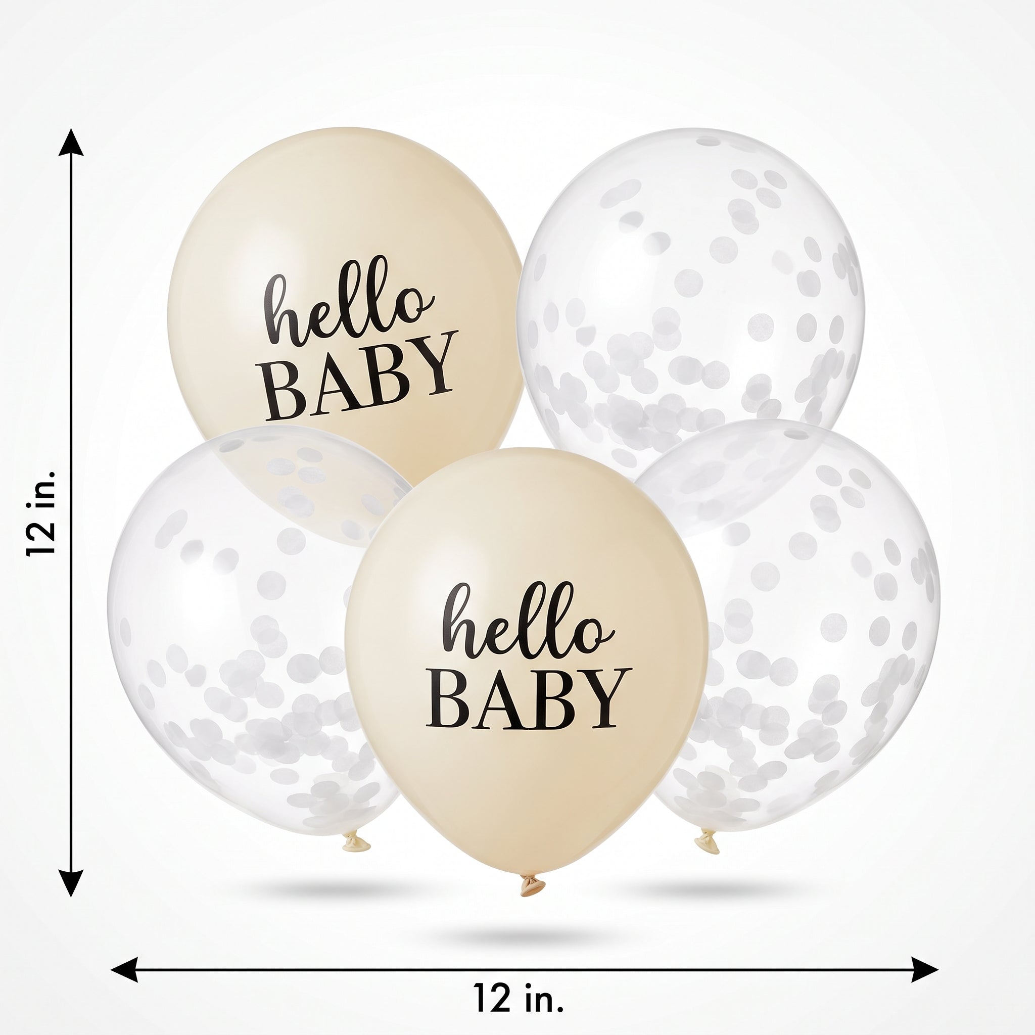 Ginger Ray "Hello Baby" Latex Balloons for Baby Shower