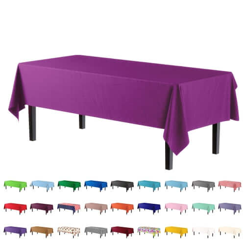Premium Magenta Plastic Table Cover | Case of 96
