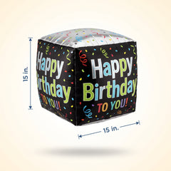 Brilliant Happy Birthday Cube Foil Balloon