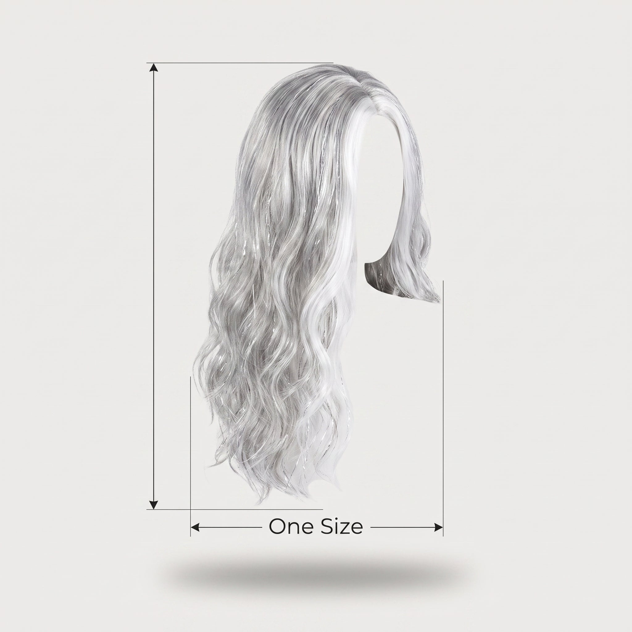 Long Glamorous Silver Wig - One Size