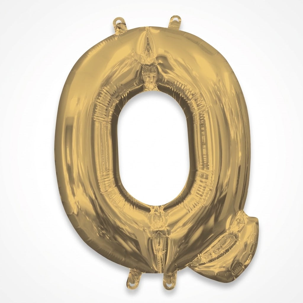 Gold Letter "Q" Foil Balloon | 16" Air-Filled