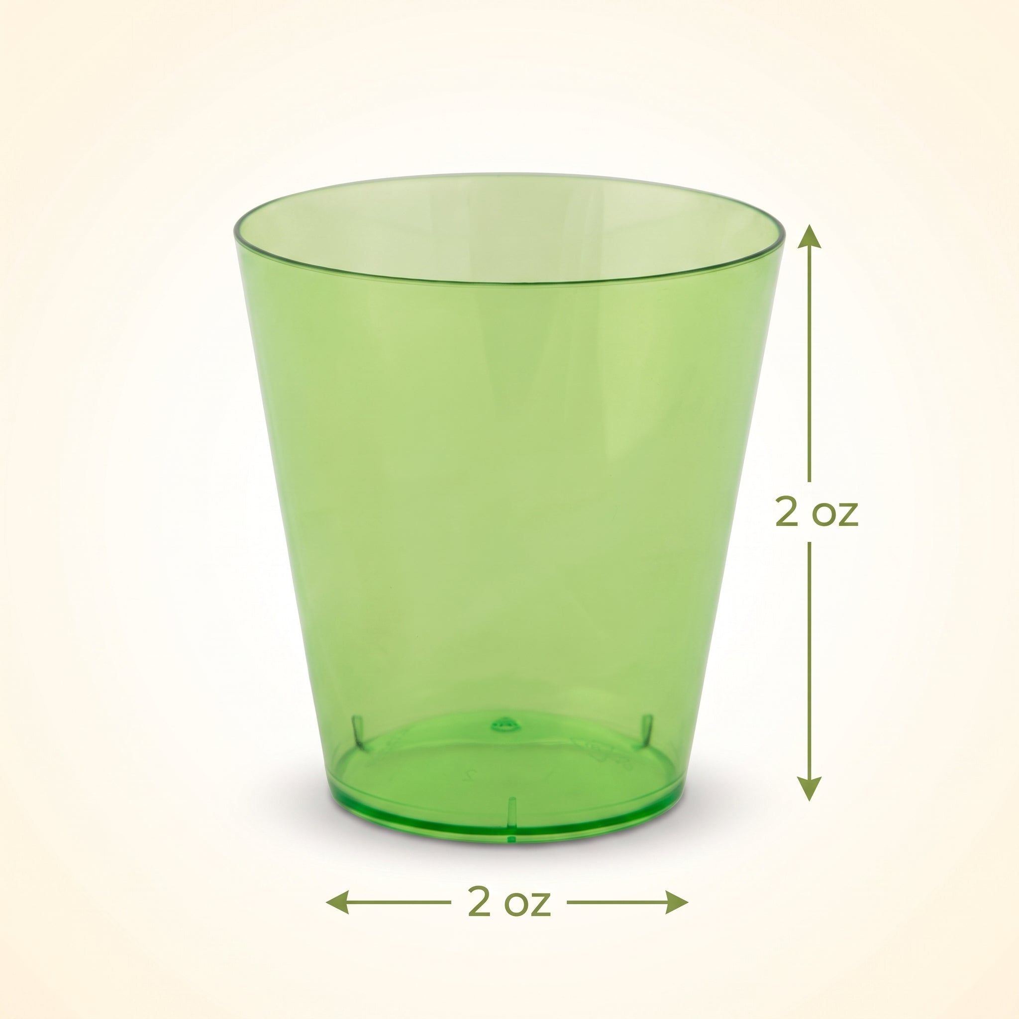 Lime Green Plastic Shot Glasses - 2 oz, 100 Pack